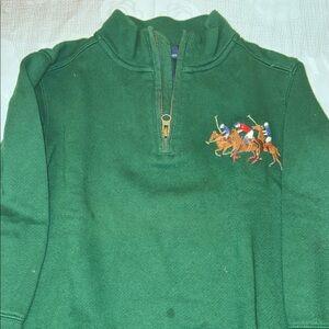Polo by Ralph Lauren Green Quarter-Zip Pullover Sweater